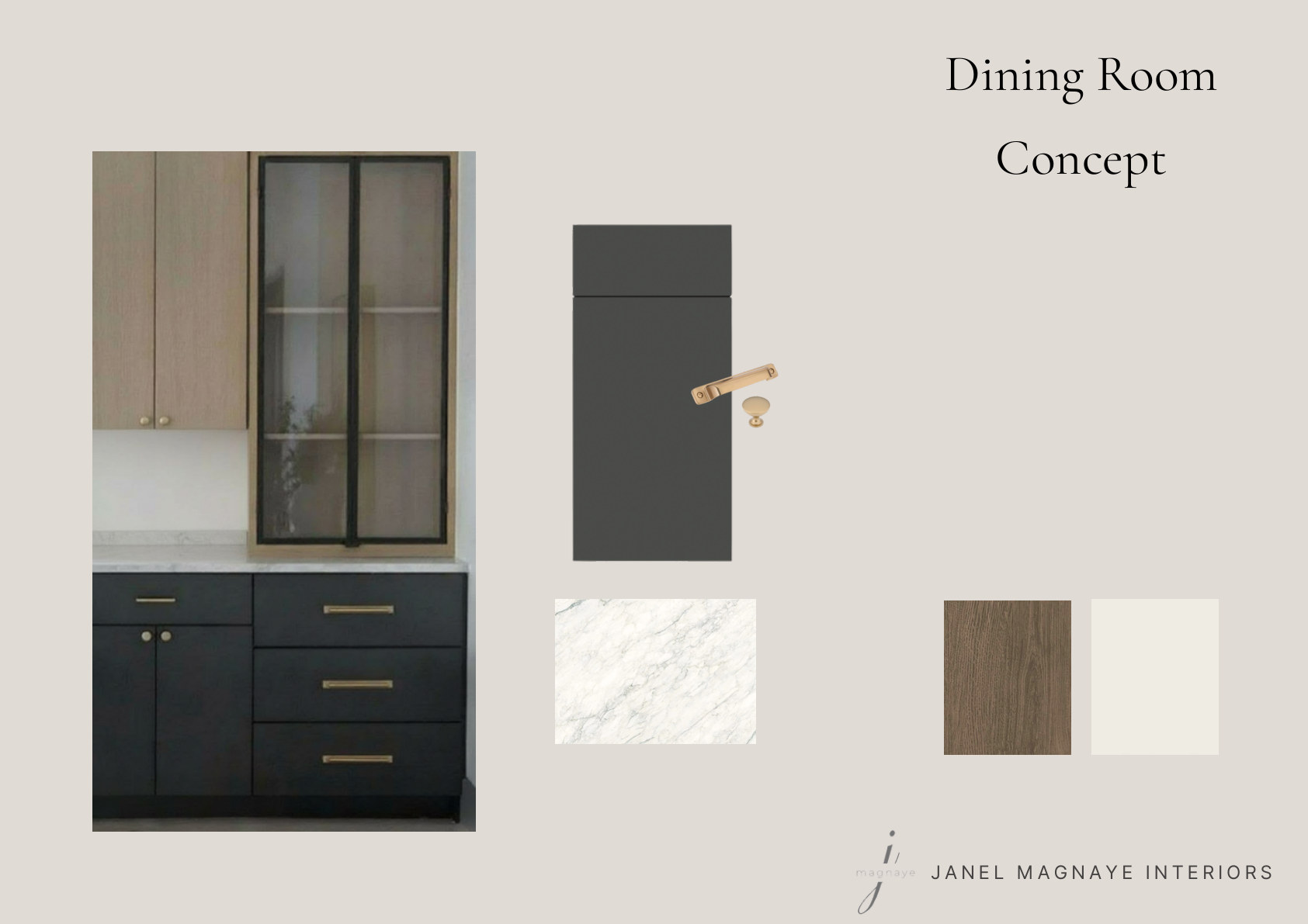 Dining Room concept board by Janel Magnaye Interiors