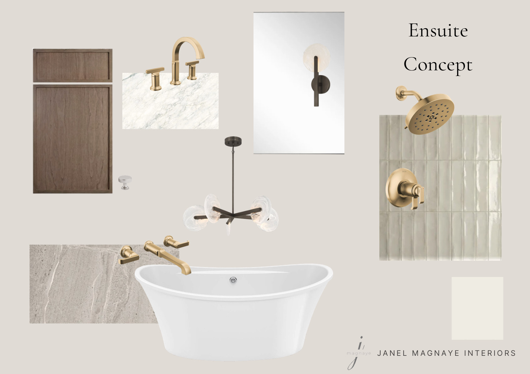 Ensuite concept board by Janel Magnaye Interiors