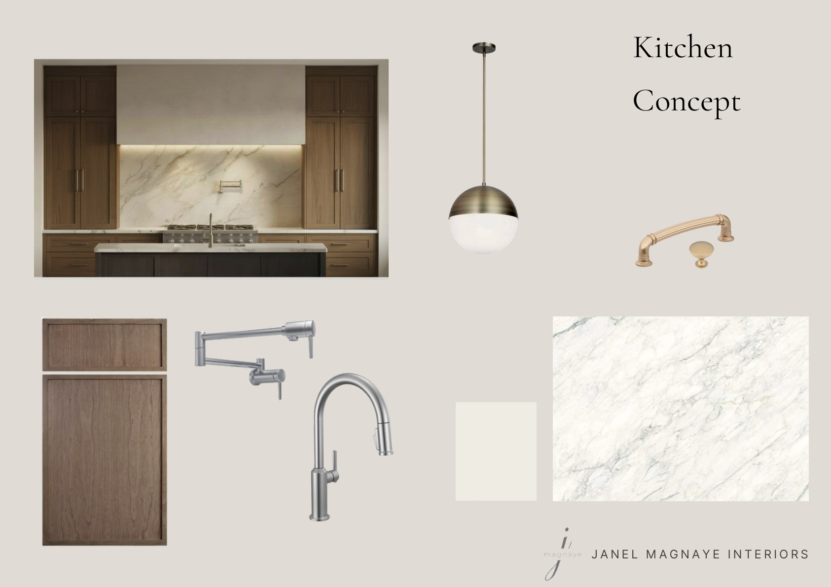 Kitchen concept board by Janel Magnaye Interiors